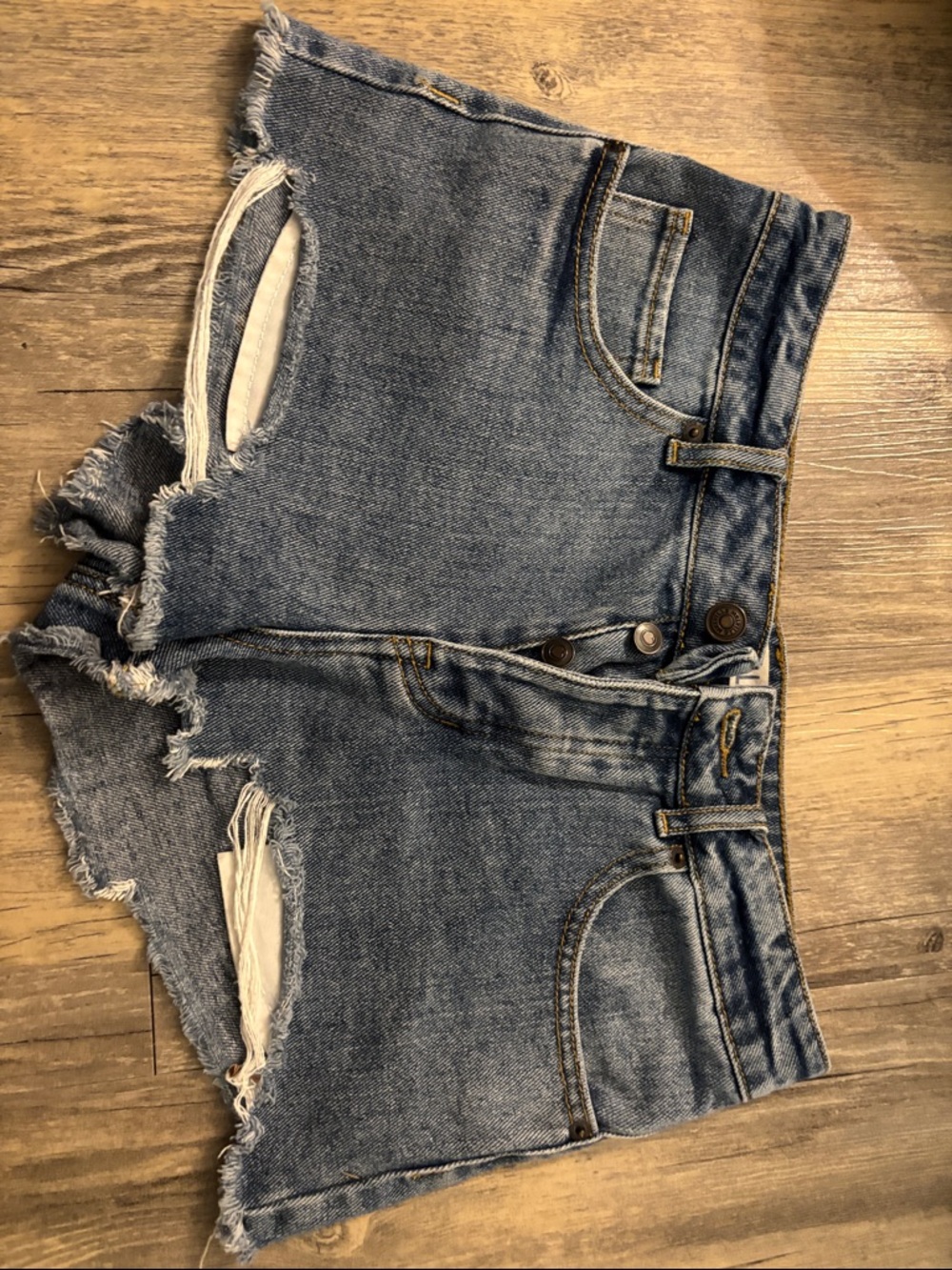 Brandy Melville Blue Distressed Denim Jean Shorts